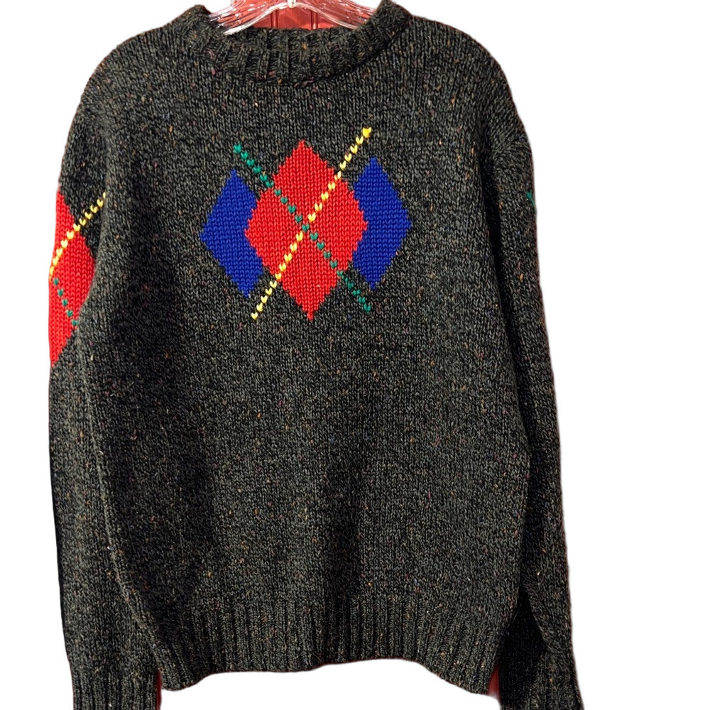 Vintage Puritan Multicolor Knit Sweater Wool Blend L